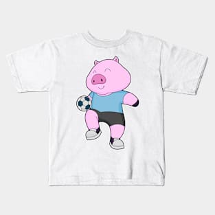 Pig Soccer player Soccer Kids T-Shirt